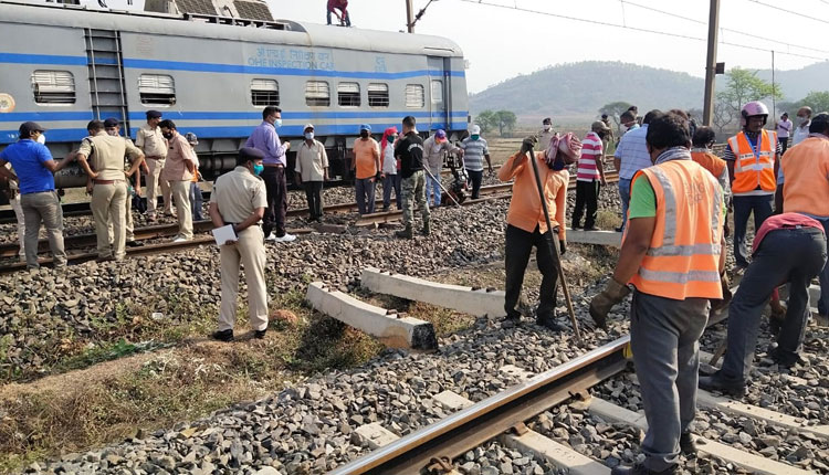 rail line blast by maoists in odisha
