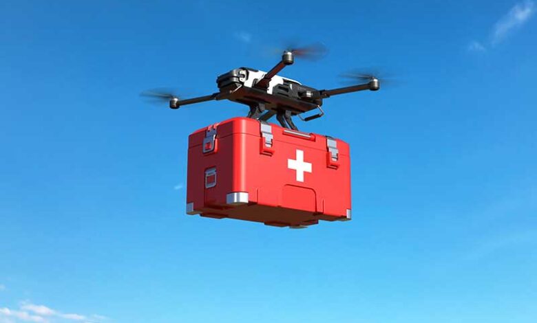 medical delivery drone GettyImages 1203770153