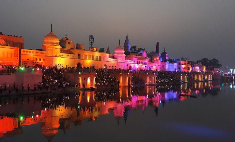 Sarayu River night view Ayodhya 001